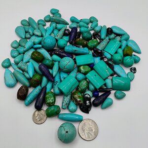 Turquoise green blue 154 pieces semi precious stones